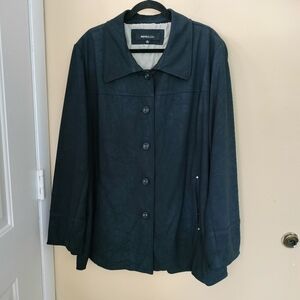 Siena Studio women's Lined belted navy blue trench jacket Coat 3X office Travel